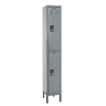 Hallowell Premium Locker, 725 Dark Gray, Double Tier, 1-Wide, Knock-Down