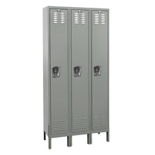 Hallowell Premium Locker, 725 Dark Gray, Single Tier, 3-Wide, Knock-Down