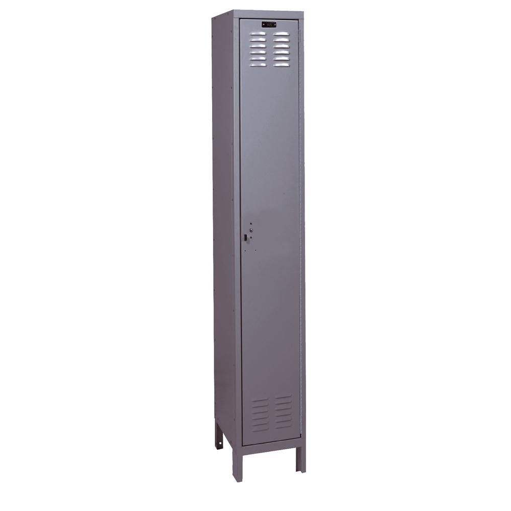 Hallowell Value Max Locker, 725 Dark Gray, Single Tier, 1-Wide, Knock-Down