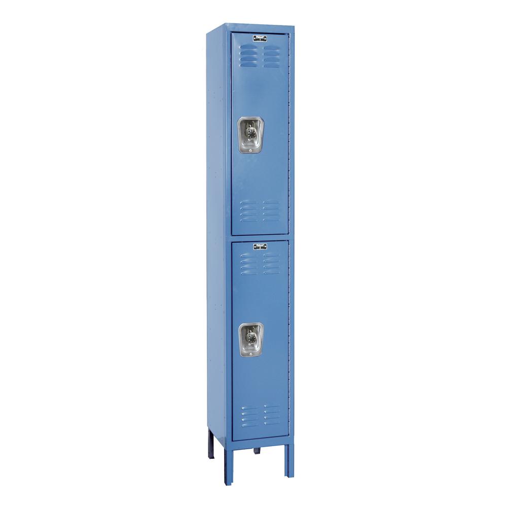Hallowell ReadyBuilt Locker, 707 Marine Blue, Double Tier, 1-Wide, Assembled