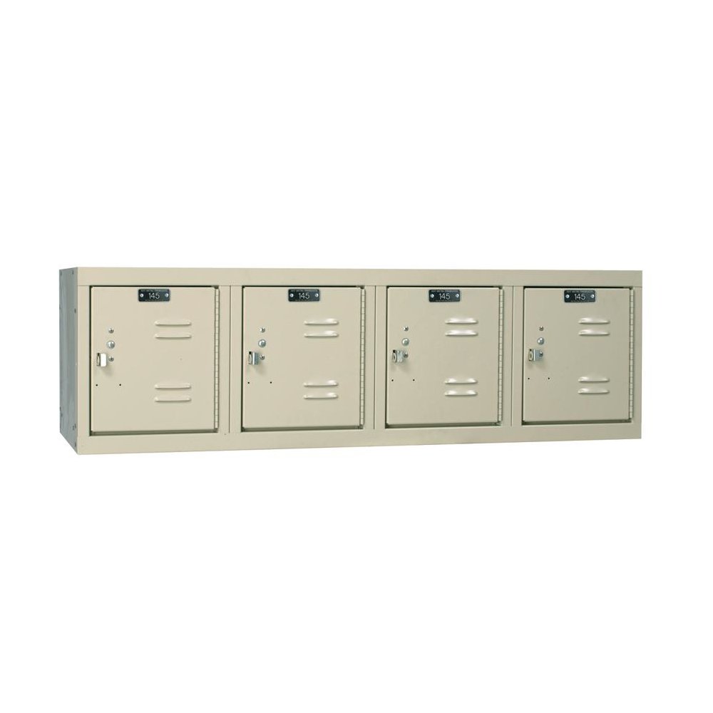 Hallowell Premium Locker, 729 Tan, 4-Wide Wall Mount, , Knock-Down