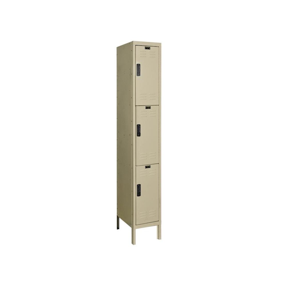 Hallowell DigiTech Electronic Locker, 729 Tan, Triple Tier, 1-Wide, Assembled
