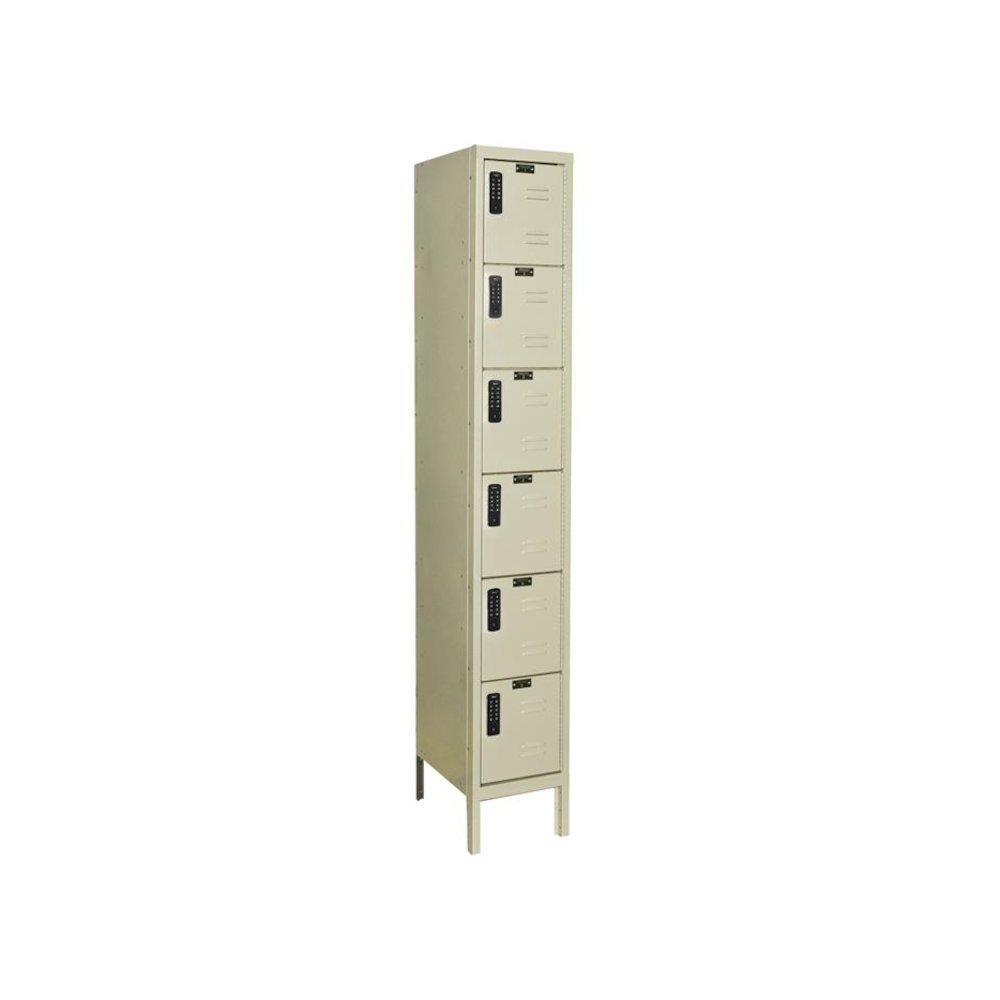 Hallowell DigiTech Electronic Locker, 729 Tan, 6-Tier, 1-Wide, Assembled
