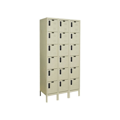 Hallowell DigiTech Electronic Locker, 729 Tan, 6-Tier, 3-Wide, Assembled