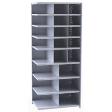 Hallowell Hi-Tech Metal Bin Shelving 36"W x 18"D x 87"H 725 Dark Gray  Add-on Unit (12) 12"W x 9"H, (3) 12"W x 12"H, (6) 18"W x 12"H Bins