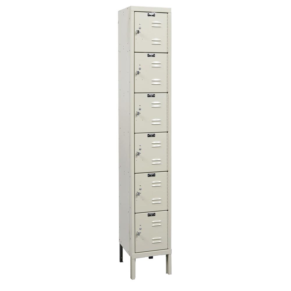 Hallowell Premium Locker, 729 Tan, 6-Tier, 1-Wide, Assembled