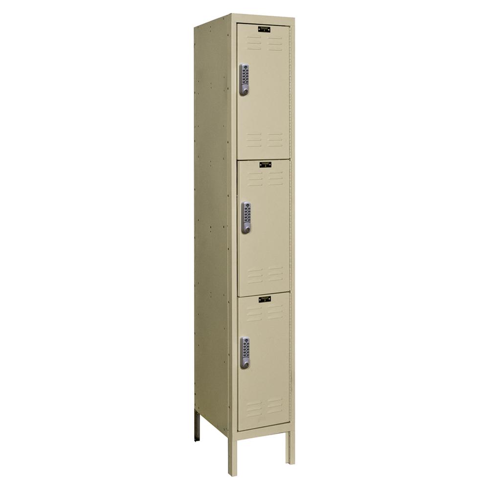 Hallowell DigiTech Electronic Locker, 729 Tan, Triple Tier, 1-Wide, Assembled