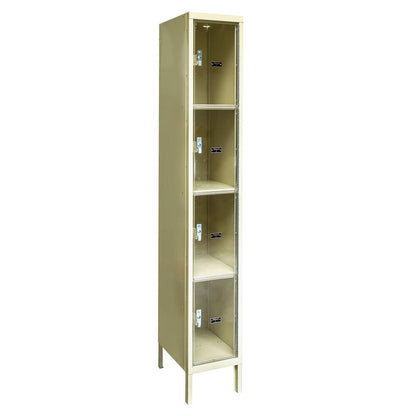 Hallowell Safety-View Plus Locker, 729 Tan, Four Tier, 1-Wide, Assembled