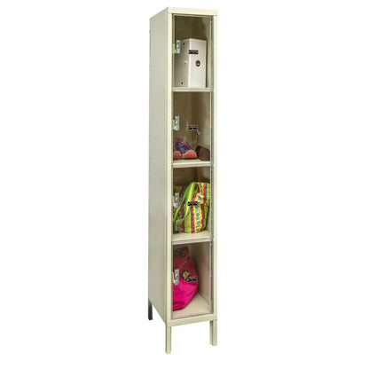 Hallowell Safety-View Plus Locker, 729 Tan, Four Tier, 1-Wide, Assembled