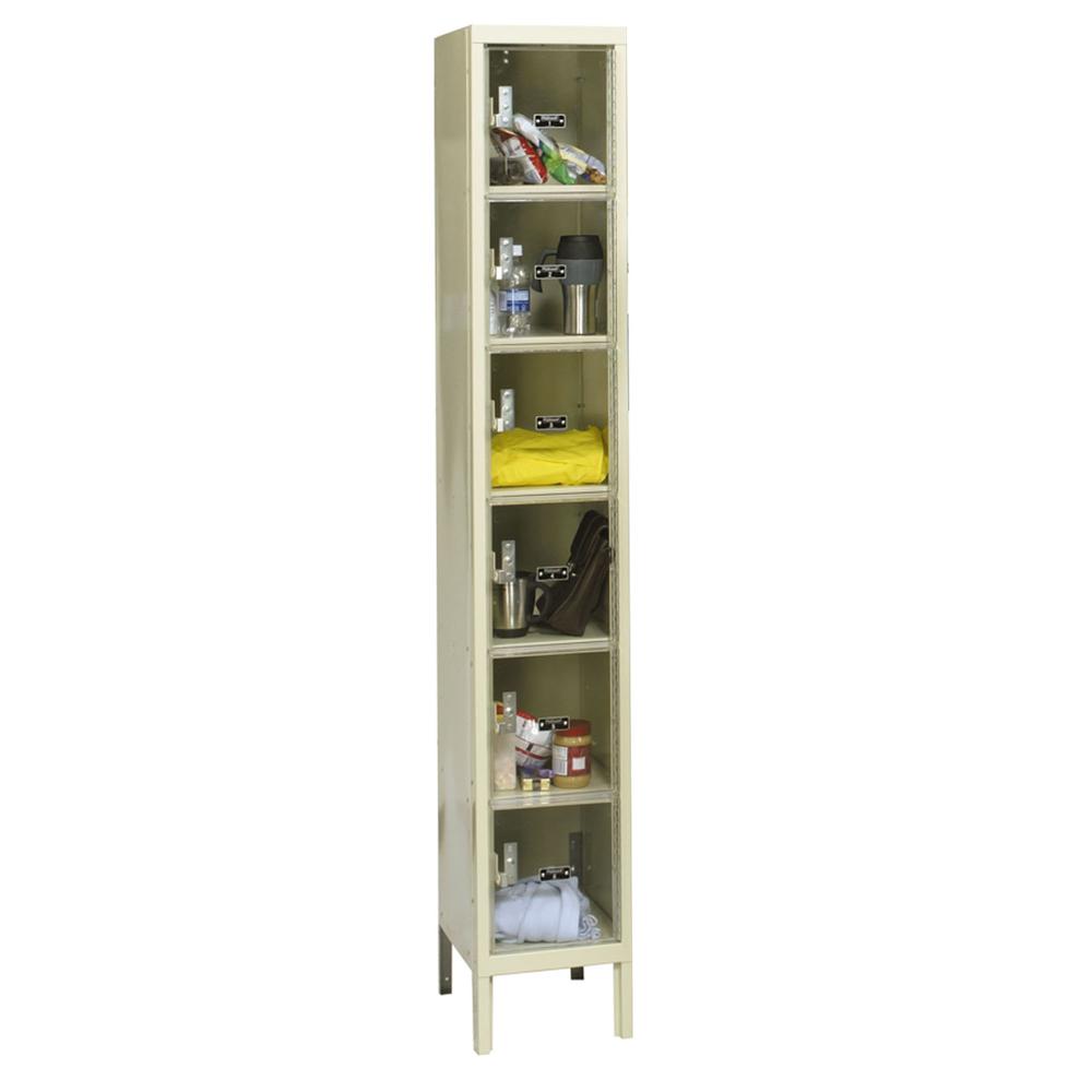 Hallowell Safety-View Plus Locker, 729 Tan, 6-Tier, 1-Wide, Assembled