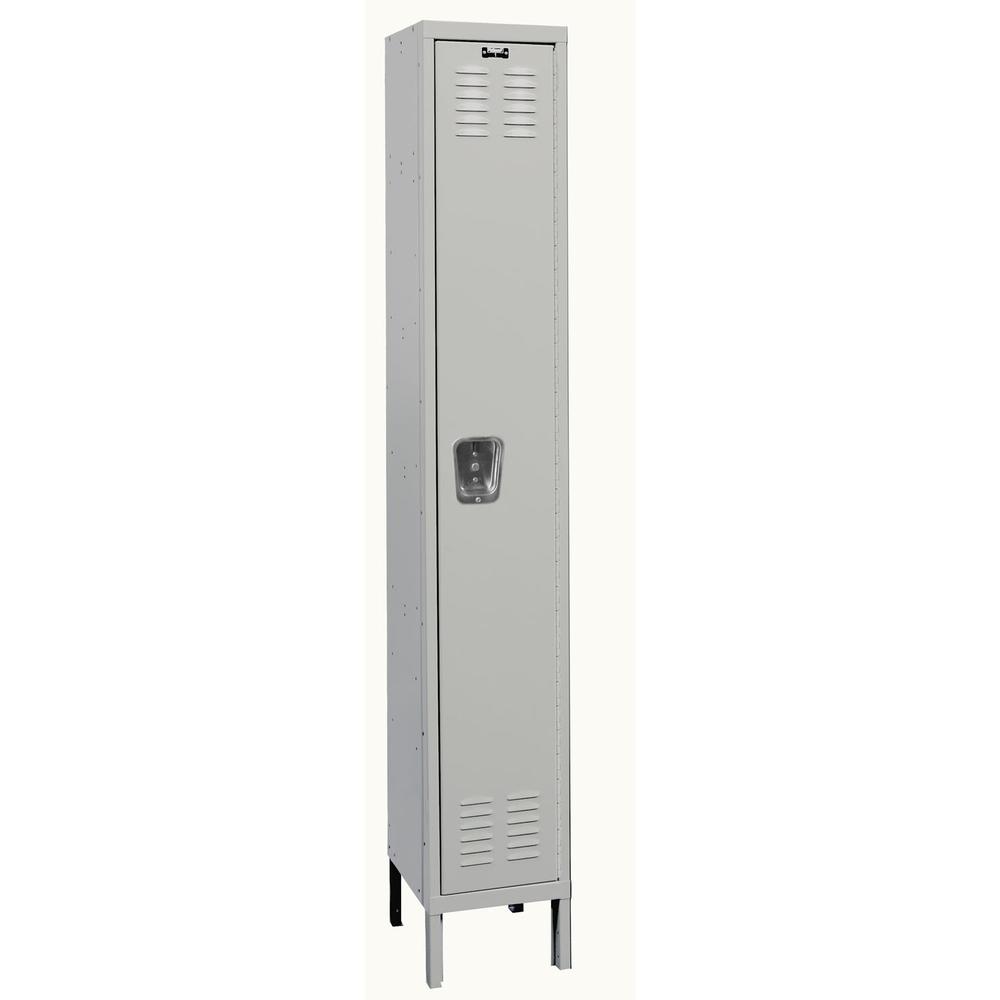 Hallowell Premium Locker, 711 Light Gray, Single Tier, 1-Wide, Assembled