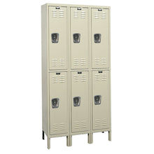 Hallowell Premium Locker, 729 Tan, Double Tier, 3-Wide, Knock-Down