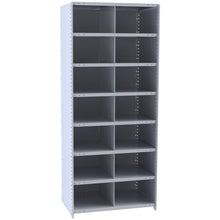 Hallowell Hi-Tech Metal Bin Shelving 36"W x 12"D x 87"H 725 Dark Gray  Starter Unit (14) 18"W x 12"H Bins