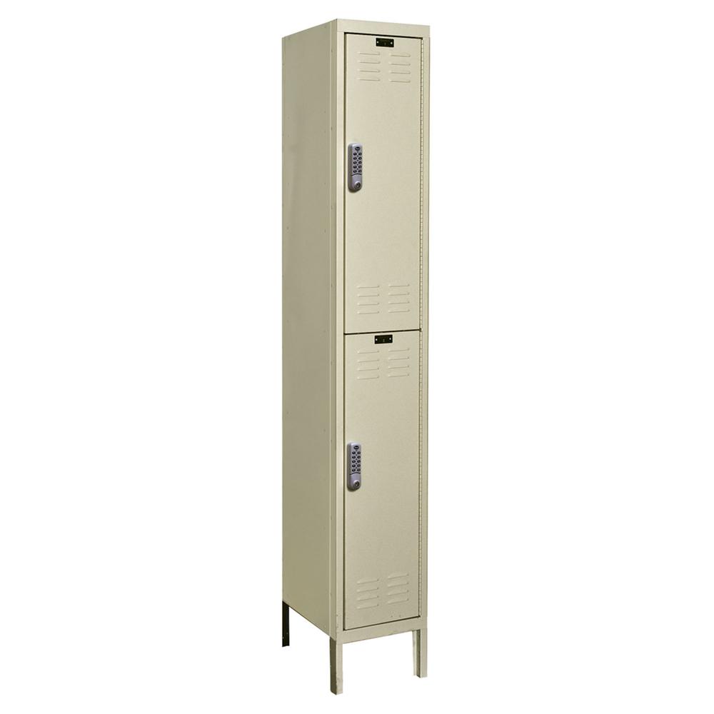 Hallowell DigiTech Electronic Locker, 729 Tan, Double Tier, 1-Wide, Assembled