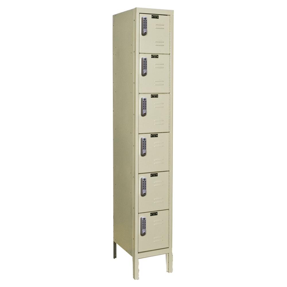 Hallowell DigiTech Electronic Locker, 729 Tan, 6-Tier, 1-Wide, Assembled