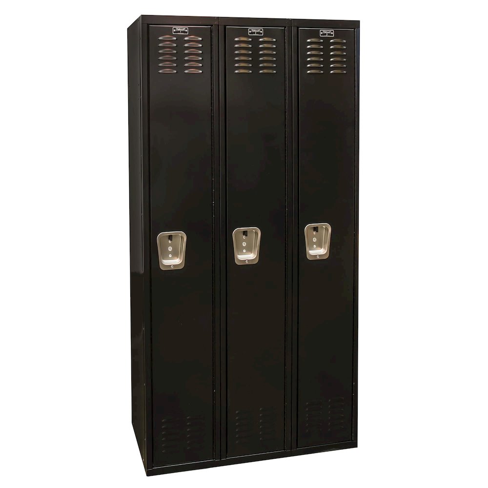 Black Tie Locker, 708 Midnight Ebony, Single Tier, 3-Wide, Assembled