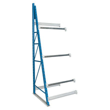 Cable Reel Rack 36"W x 36"D x 99"H 707 Marine Blue Uprights / 711 Light Gray Beams 3 Level Add-on Unit