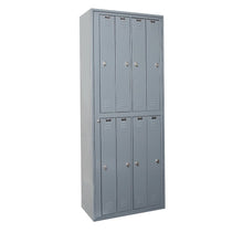 Hallowell Uniform Exchange Locker, 725 Dark Gray, 8-Person, 1-Wide, Assembled