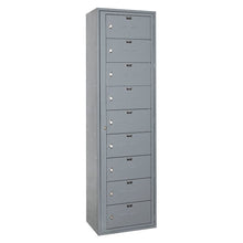 Hallowell Uniform Exchange Locker, 725 Dark Gray, 9-Person, 1-Wide, Assembled