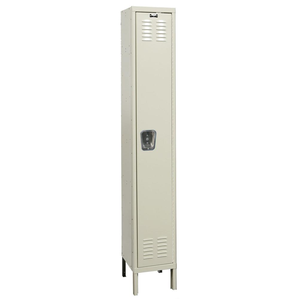 Hallowell Galvanite Locker, 729 Tan, Single Tier, 1-Wide, Knock-Down