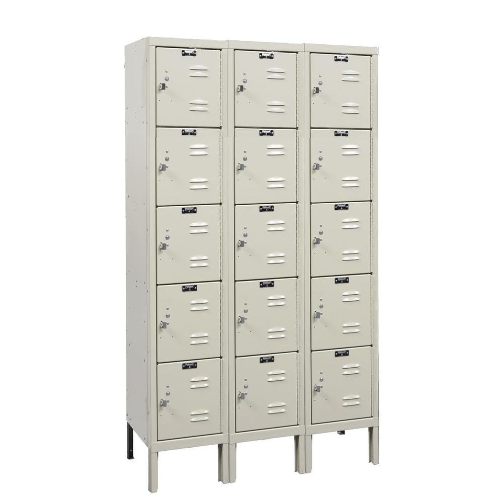Hallowell Premium Locker, 729 Tan, 5-Tier, 3-Wide, Knock-Down