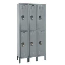 Hallowell Premium Locker, 725 Dark Gray, Double Tier, 3-Wide, Knock-Down
