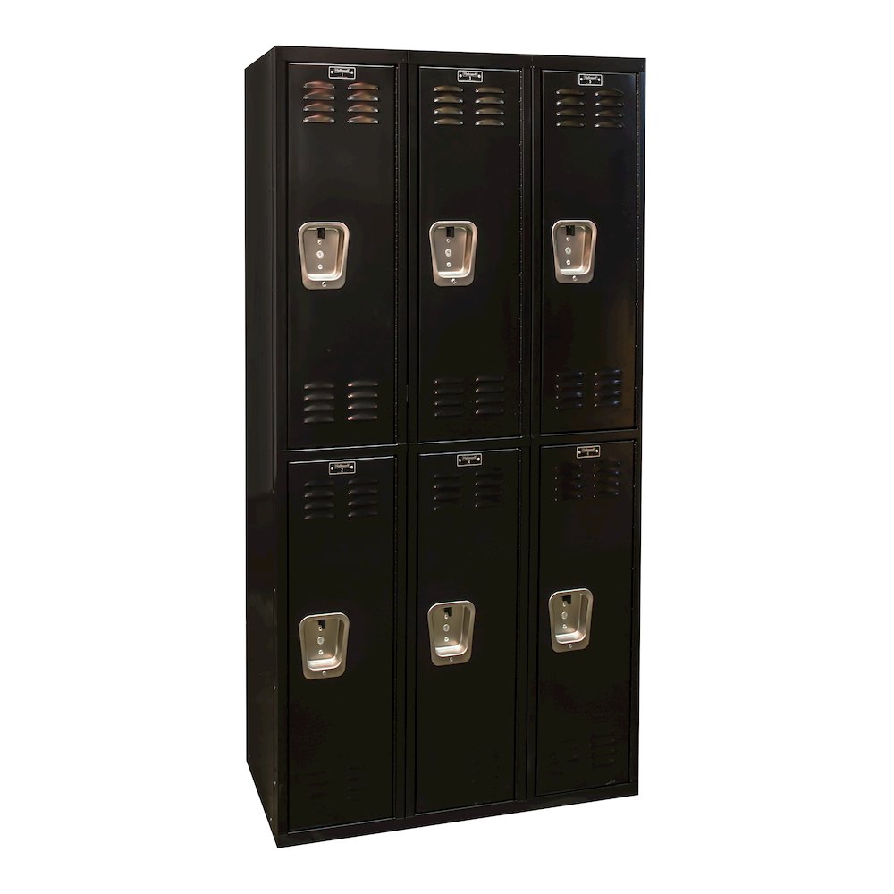 Black Tie Locker, 708 Midnight Ebony, Double Tier, 3-Wide, Assembled