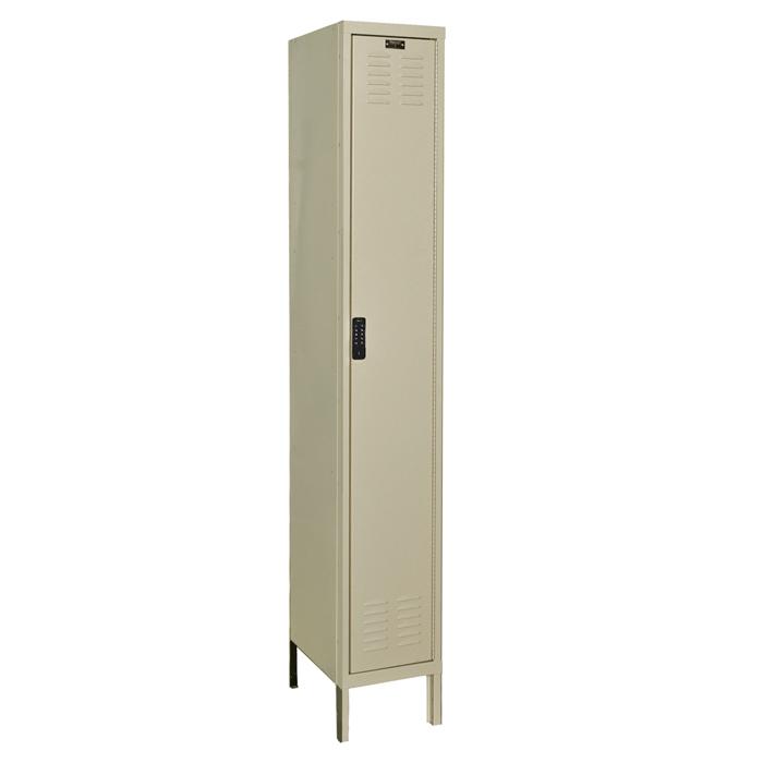 Hallowell DigiTech Electronic Locker, 729 Tan, Single Tier, 1-Wide, Knock-Down