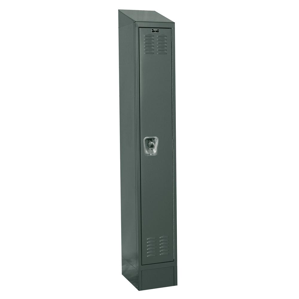 Hallowell ReadyBuilt II Locker, 725 Dark Gray, Single Tier, 1-Wide, Assembled
