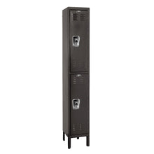 Hallowell ReadyBuilt Locker, 708 Black, Double Tier, 1-Wide, Assembled