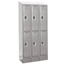 Hallowell ReadyBuilt II Locker, 711 Light Gray, Double Tier, 3-Wide, Assembled