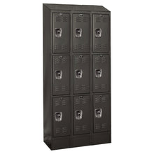 Hallowell ReadyBuilt II Locker, 708 Black, Triple Tier, 3-Wide, Assembled