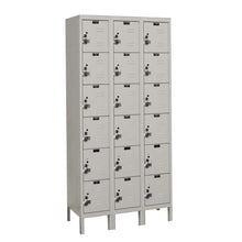 Hallowell ReadyBuilt Locker, 711 Light Gray, 6-Tier, 3-Wide, Assembled