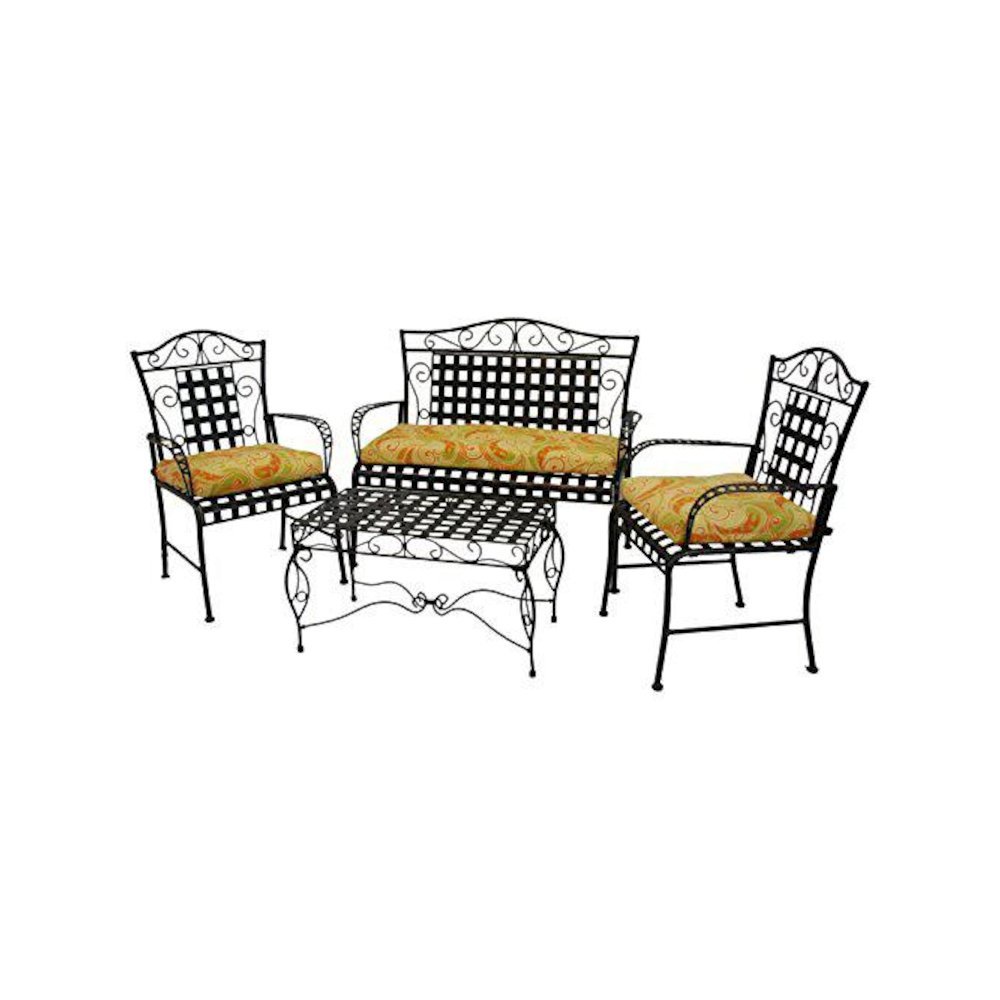 Set of Three Outdoor Spun Polyester Settee Cushion Set