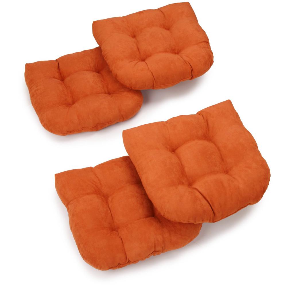 19-inch U-Shaped Micro Suede Tufted Dining Chair Cushions (Set of 4)