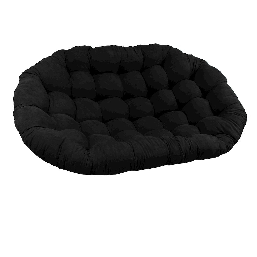 65-inch by 48-inch Solid Microsuede Double Papasan Cushion 93304-MS-BK