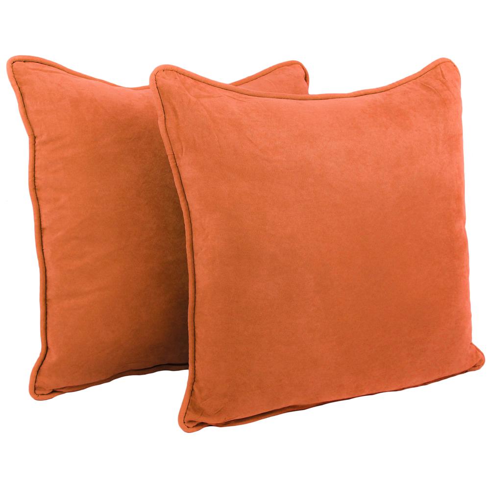 25-inch Double-corded Solid Microsuede Square Floor Pillows with Inserts (Set of 2) 9813-CD-S2-MS-TD