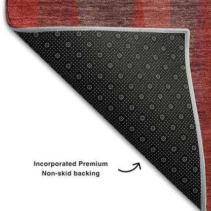 Premium Machine Washable Mayfield AMF1012 Red 8' x 8' Round Rug