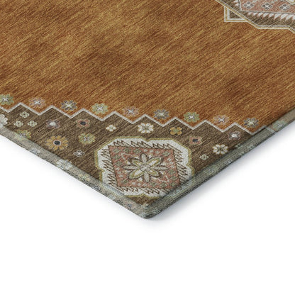 Premium Machine Washable Mayfield AMF1014 Copper 8' x 8' Round Rug