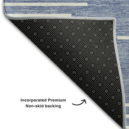 Premium Machine Washable Mayfield AMF1016 Denim 8' x 8' Round Rug