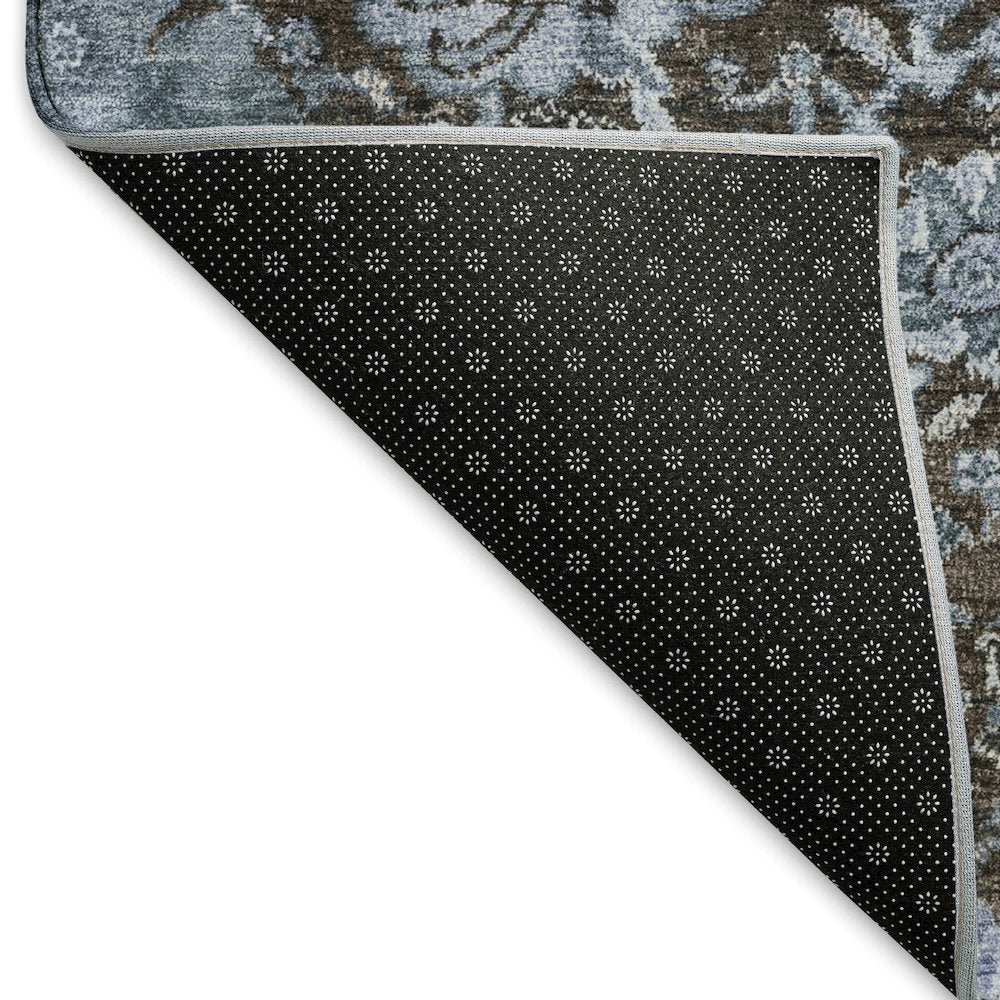 Premium Machine Washable Mayfield AMF1320 Blue 8' x 8' Round Rug