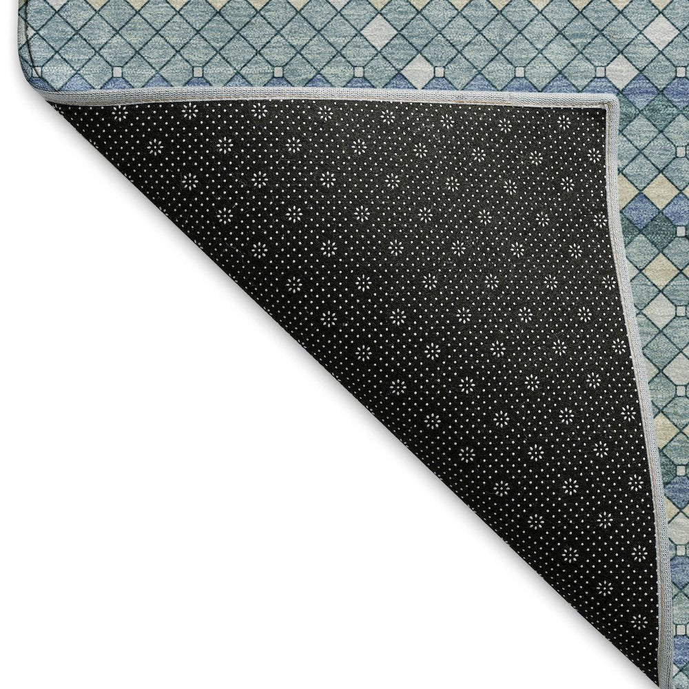 Premium Machine Washable Mayfield AMF1436 Blue 2'3" x 7'6" Runner Rug