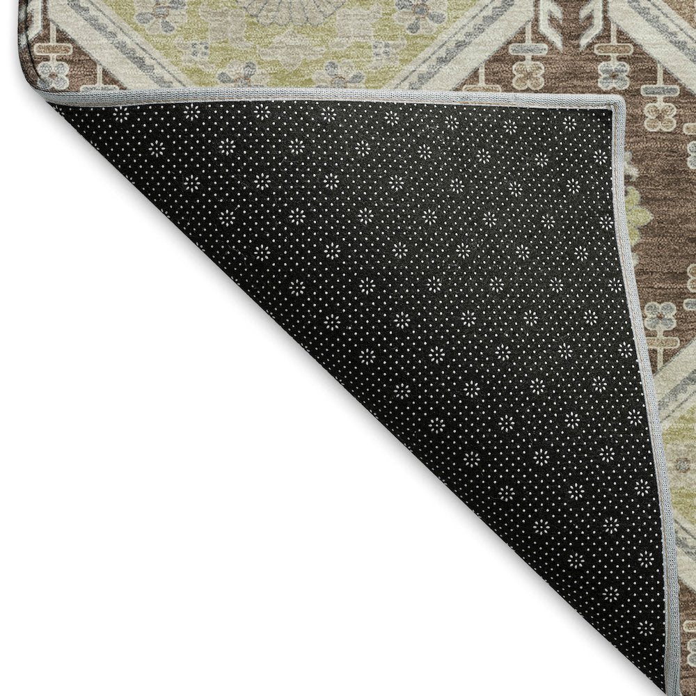 Premium Machine Washable Mayfield AMF1442 Brown 8' x 8' Round Rug