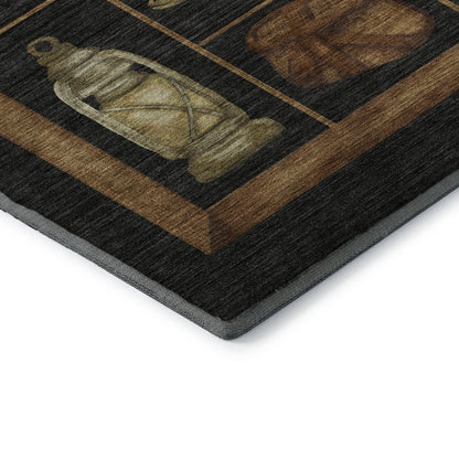 Premium Machine Washable Mayfield  Midnight 8' x 8' Round Rug