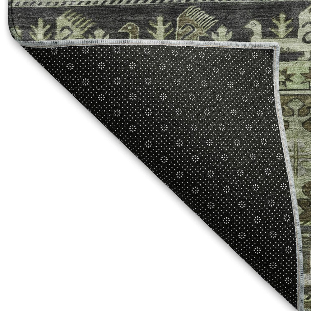 Premium Machine Washable Mayfield AMF1626 Green 2'3" x 7'6" Runner Rug