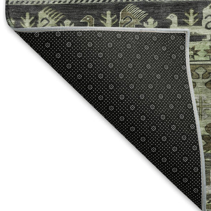 Premium Machine Washable Mayfield AMF1626 Green 8' x 8' Round Rug