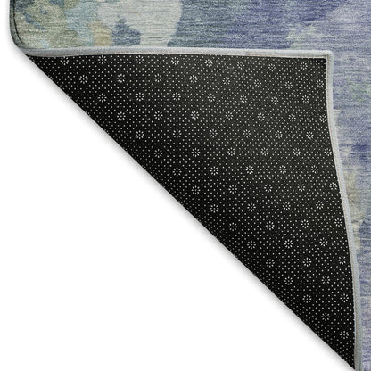 Premium Machine Washable Mayfield AMF1632 Blue 8' x 8' Round Rug