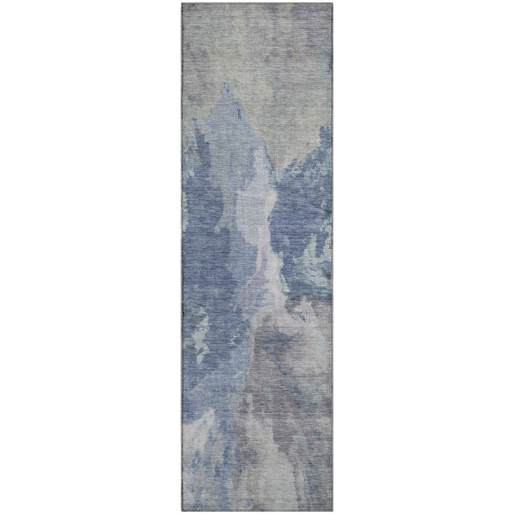 Premium Machine Washable Mayfield AMF1632 Blue 2'3" x 7'6" Runner Rug