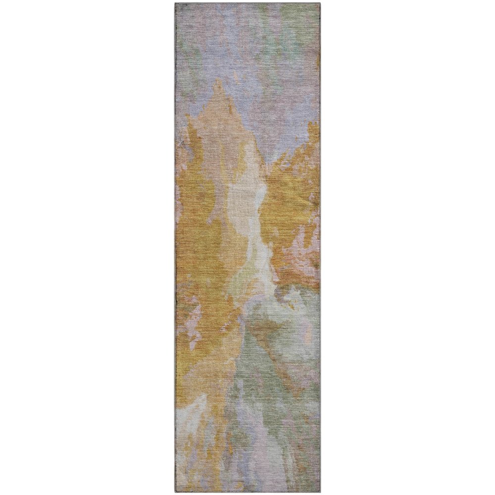 Premium Machine Washable Mayfield AMF1632 Orange 2'3" x 7'6" Runner Rug
