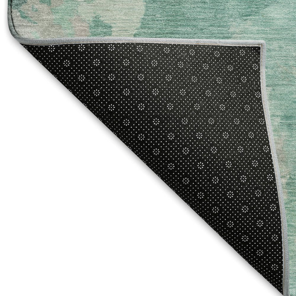 Premium Machine Washable Mayfield AMF1632 Teal 8' x 8' Round Rug